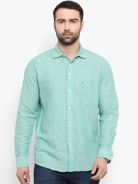 

Red Tape Men Sea Green Regular Fit Self Design Casual Shirt