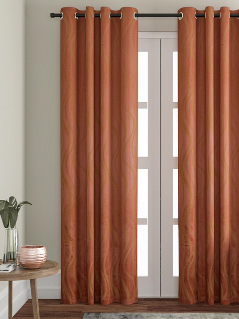 

VRINDA Peach-Coloured Single Door Curtain