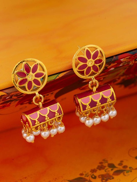 

Voylla Gold-Toned Contemporary Jhumkas