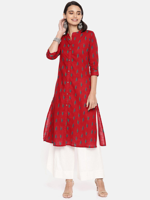 

Alena Women Red Printed A-Line Kurta