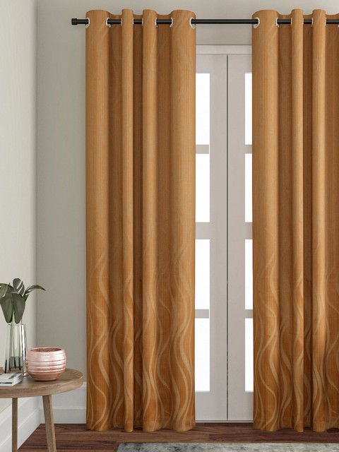 

VRINDA Copper-Toned Set of Single Door Curtains