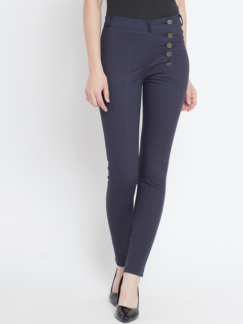 

Rider Republic Women Navy Blue Slim Fit Solid Regular Trousers