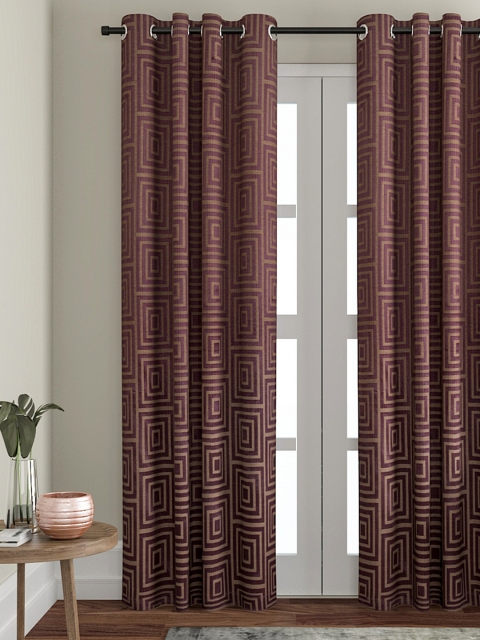 

VRINDA Mauve Single Door Curtains