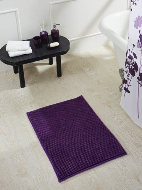 

OBSESSIONS Purple Rectangular Bath Rug