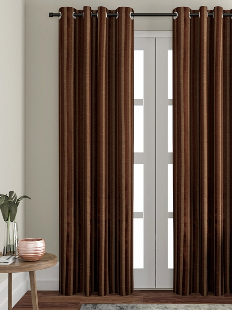 

VRINDA Coffee Brown Set of Single Door Curtains