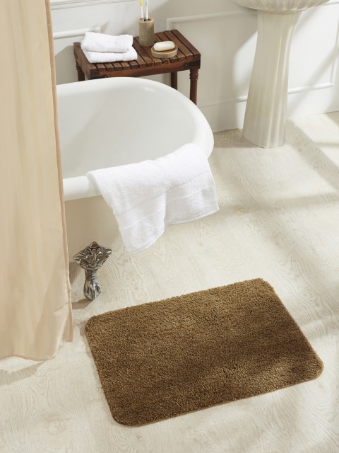 

OBSESSIONS Brown Rectangular Bath Rug