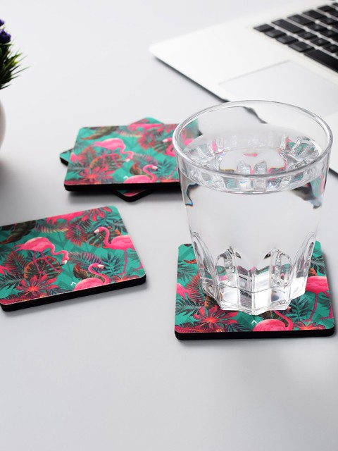 

Archies Set of 4 Printed MDF Coasters, Blue