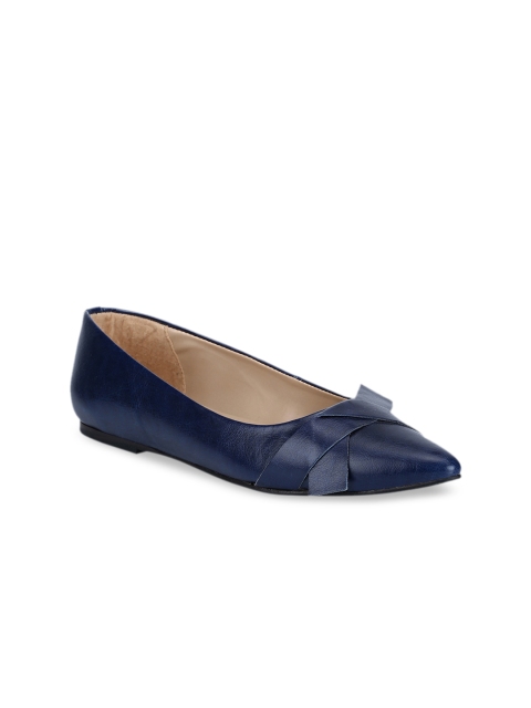 

Mode by Red Tape Women Navy Blue Solid Ballerinas
