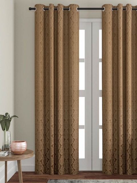 

VRINDA Brown Set of Single Door Curtains
