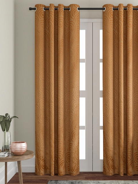 

VRINDA Copper-Toned Single Door Curtain
