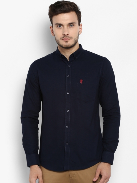 Red Tape Men Navy Blue Regular Fit Solid Casual Shirt