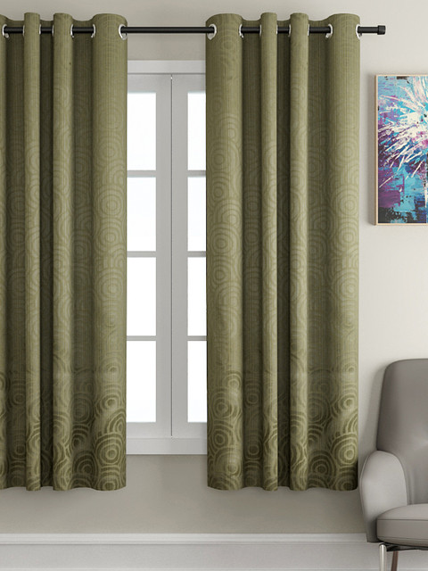 

VRINDA Green Single Window Curtain