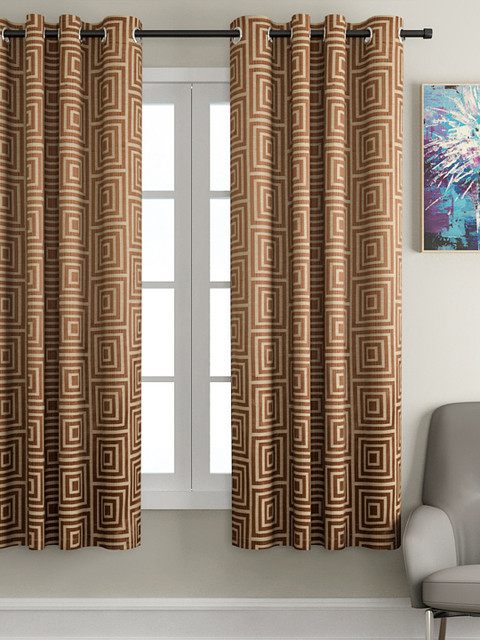 

VRINDA Coffee Brown Single Window Curtain