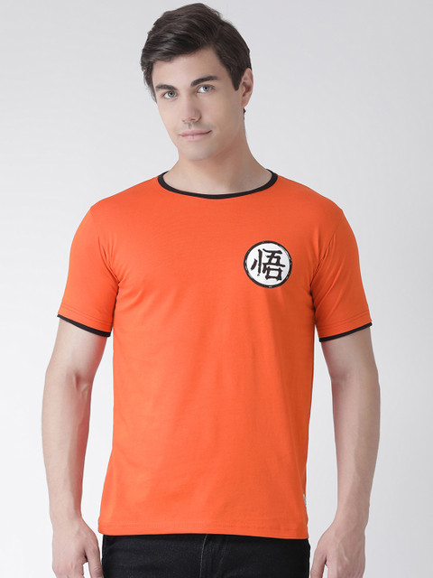 

ComicSense.xyz Men Orange Printed Round Neck T-shirt