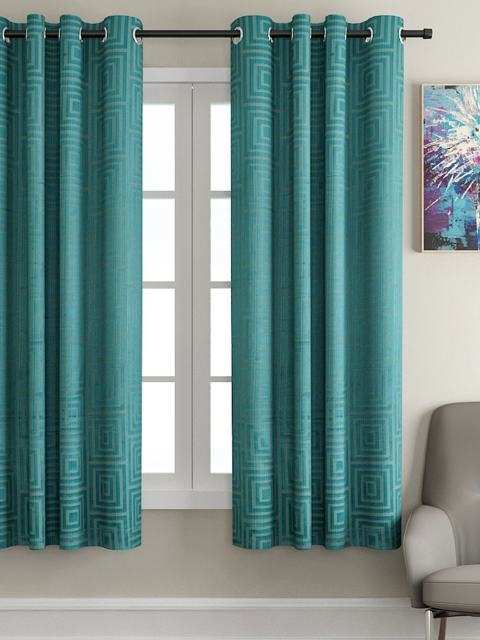 

VRINDA Blue Single Window Curtain