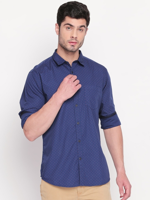 

BYFORD by Pantaloons Men Blue Slim Fit Printed Casual Shirt