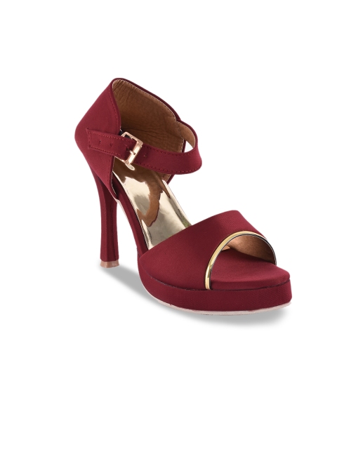 

BuckleUp Women Red Solid Heels