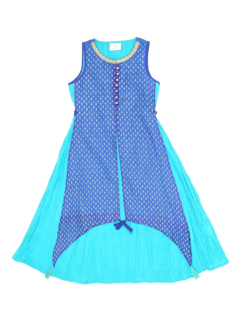 

Pantaloons Junior Girls Blue Fit and Flare Dress