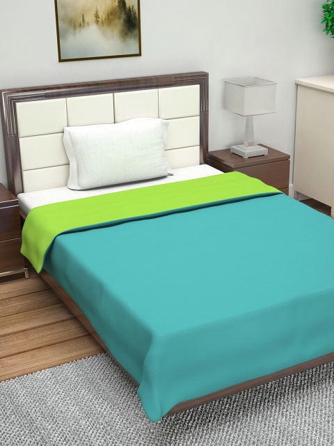 

Divine Casa Turquoise Blue & Green Solid AC Room 110 GSM Single Bed Quilt