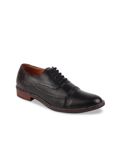 

FAUSTO Men Black Formal Brogue Shoes