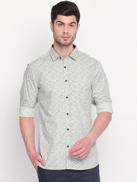 

BYFORD by Pantaloons Men Green & Black Slim Fit Printed Casual Shirt
