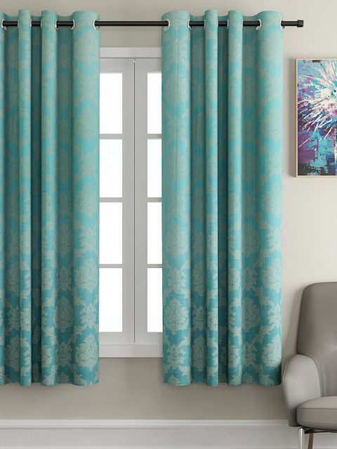 

VRINDA Blue Single Window Curtain