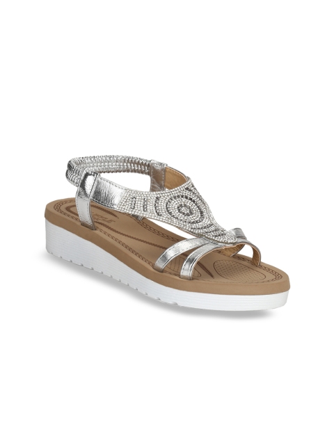 

Truffle Collection Women Silver-Toned Solid Heels