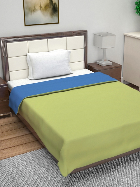 

Divine Casa Blue & Green Solid AC Room 110 GSM Single Bed Quilt