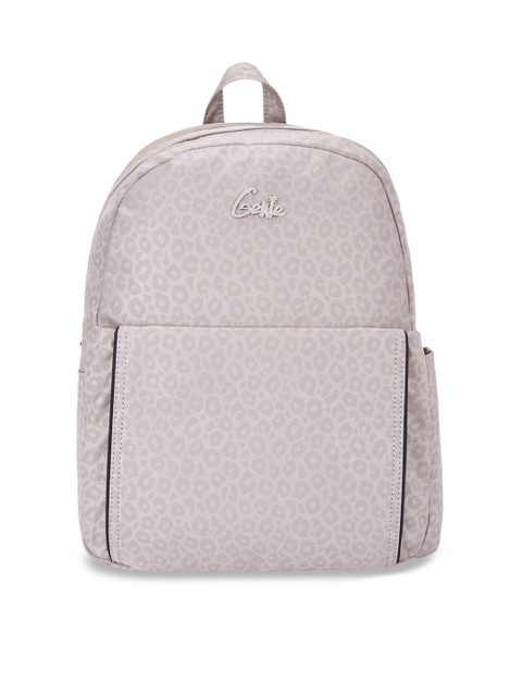 

Genie Unisex Grey Animal Textured 15 inches Small Backpack
