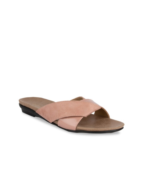 

SOLES Women Pink Solid Open Toe Flats