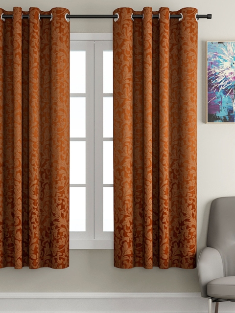 

VRINDA Orange Single Window Curtain