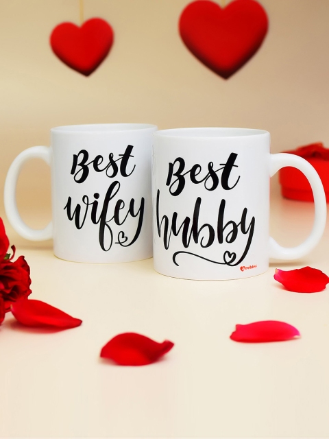 

Archies Love Gifts White 2-Pieces Printed Ceramic Cups Set