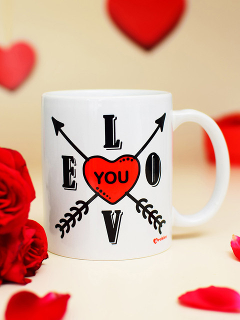 

Archies Love Gifts White & Red Printed Ceramic Mug