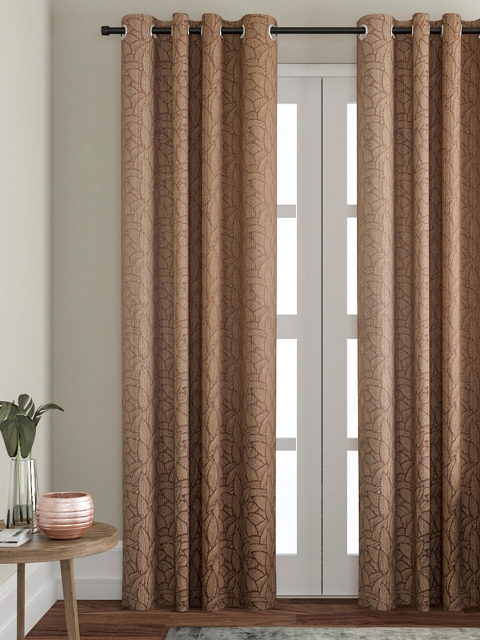 

VRINDA Brown Single Door Curtains