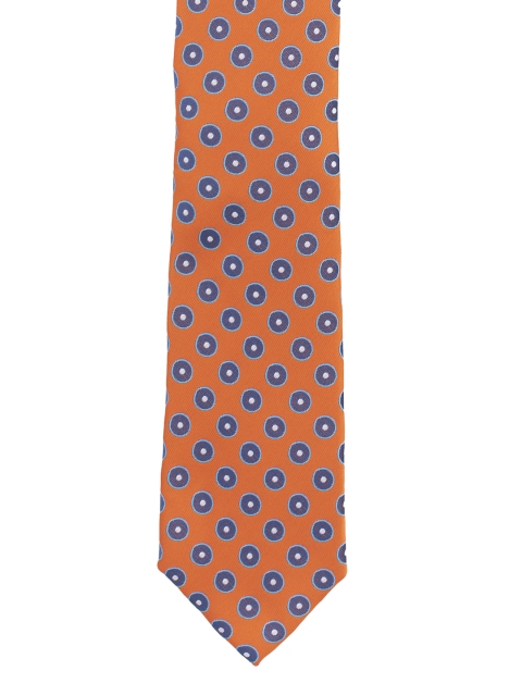 

The Tie Hub Orange & Blue Woven Design Skinny Tie