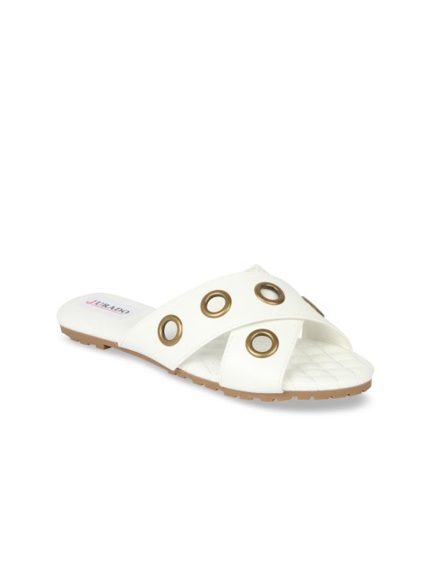 

Jurado Women White Solid Open Toe Flats