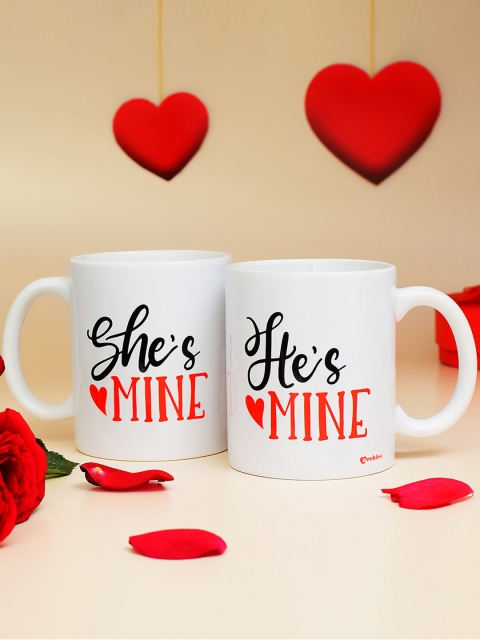 

Archies White 2-Pieces Printed Ceramic Cups Set