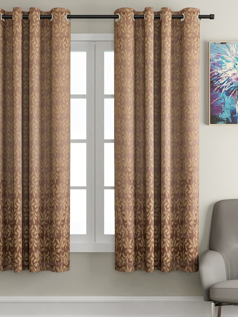

VRINDA Brown Single Window Curtain