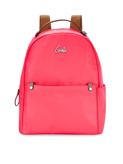 

Genie Unisex Coral Pink 15 inches Solid Small Backpack