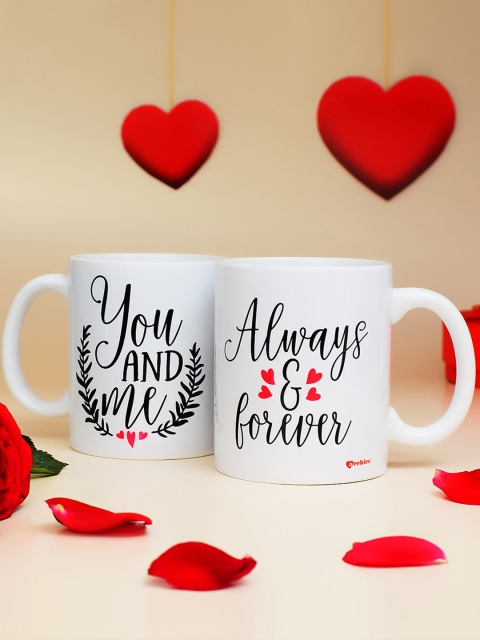 

Archies Love Gifts White & Black 2-Pieces Printed Ceramic Mugs Set