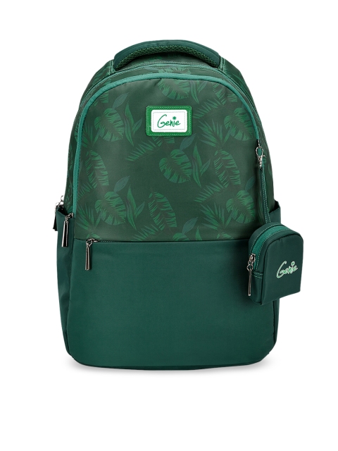 

Genie Women Green Printed 17inches Medium Laptop Backpack with Pouch
