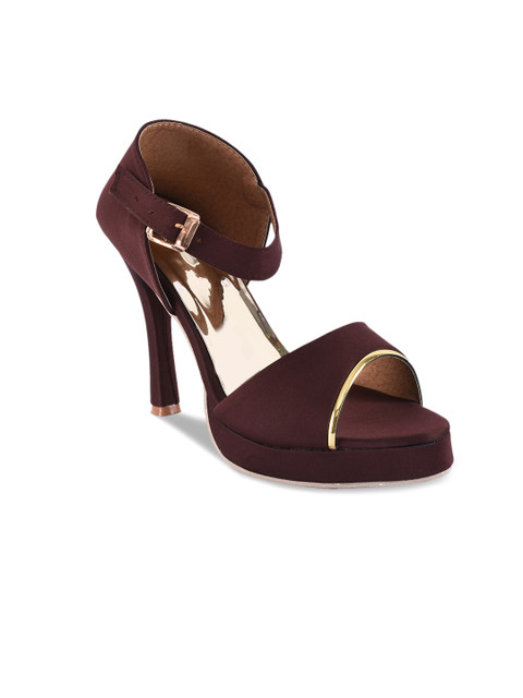 

BuckleUp Women Brown Solid Sandals