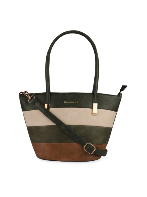 

GIORDANO Green Colourblocked Shoulder Bag