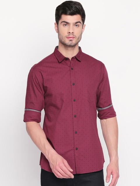 

BYFORD by Pantaloons Men Maroon Slim Fit Printed Casual Shirt