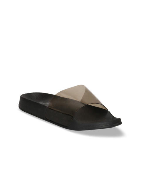 

Truffle Collection Women Black Solid Open Toe Flats