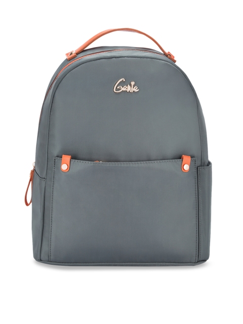 

Genie Unisex Grey 15 inches Solid Small Backpack