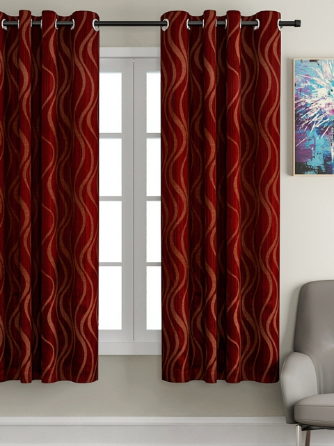 

VRINDA Maroon Single Window Curtain