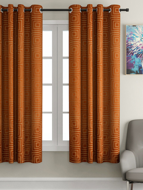 

VRINDA Orange Single Window Curtain