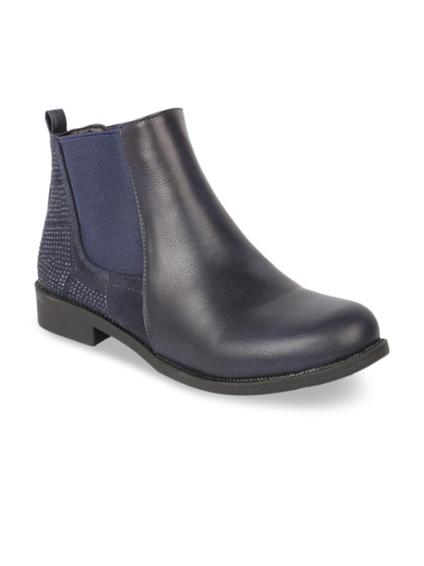 

Jurado Women Navy Blue Solid Heeled Boots