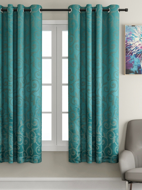 

VRINDA Blue Single Window Curtain